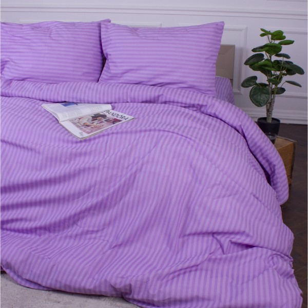 Фото - Наволочка MirSon Ranforce Elite 17-0618 Stripe Purple 70х70 см (2200008203122)