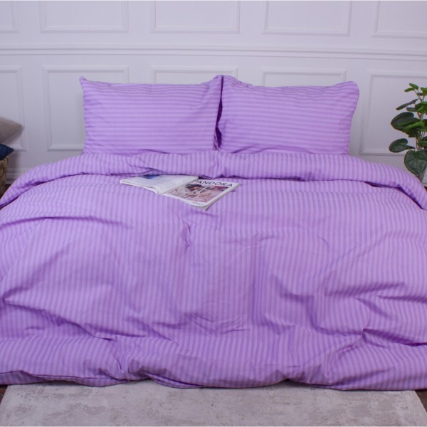 Фото - Наволочка MirSon Ranforce Elite 17-0618 Stripe Purple 70х70 см (2200008203122)