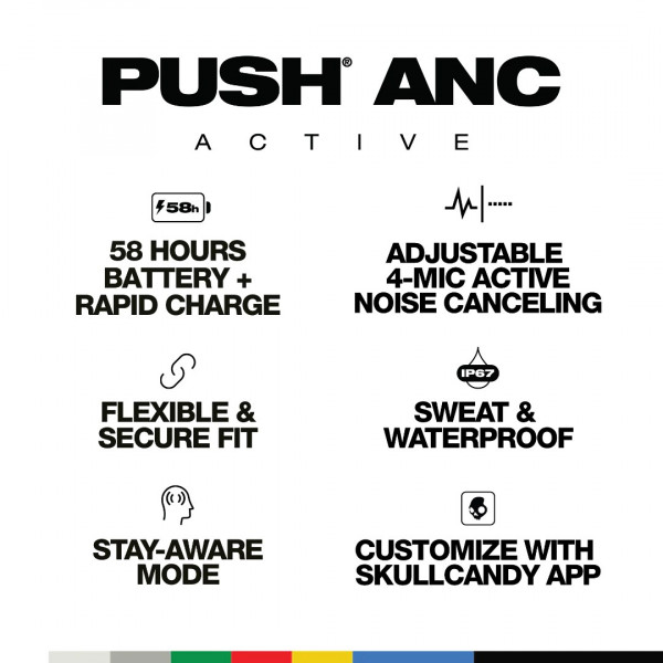 Фото - Навушники вкладиші бездротові TWS Skullcandy Push ANC Active Black/Orange (S2PAW-S749)