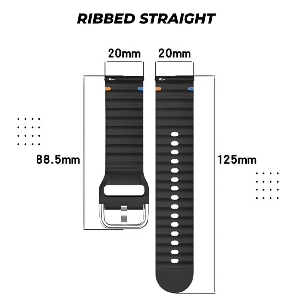 Фото - Ремінець для смарт-годинника BeCover Ribbed Straight (20mm) for Samsung Galaxy Watch 7 (40/44mm) / 7 FE / 6 / 6 Classic / 5 / 5 Pro / 4 / 4 Classic / Watch 3 (41mm) (714842)