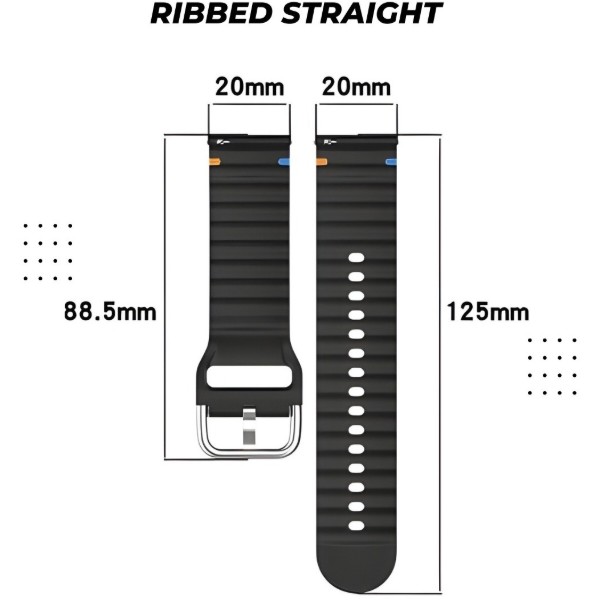 Фото - Ремінець для смарт-годинника BeCover Ribbed Straight (20mm) for Samsung Galaxy Watch 7 (40/44mm) / 7 FE / 6 / 6 Classic / 5 / 5 Pro / 4 / 4 Classic / Watch 3 (41mm) (714848)