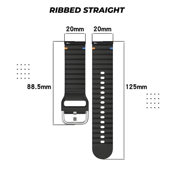 Фото - Ремінець для смарт-годинника BeCover Ribbed Straight 20mm for Samsung Galaxy Watch 7 (40/44mm)/7 FE/6/6 Classic/5/5 Pro/4/4 Classic (714845)