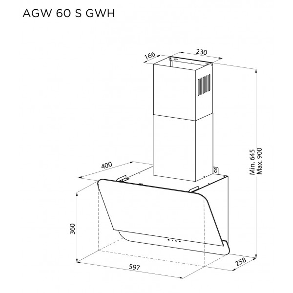 Фото - Витяжка декоративна Pyramida AGW 60 S GWH