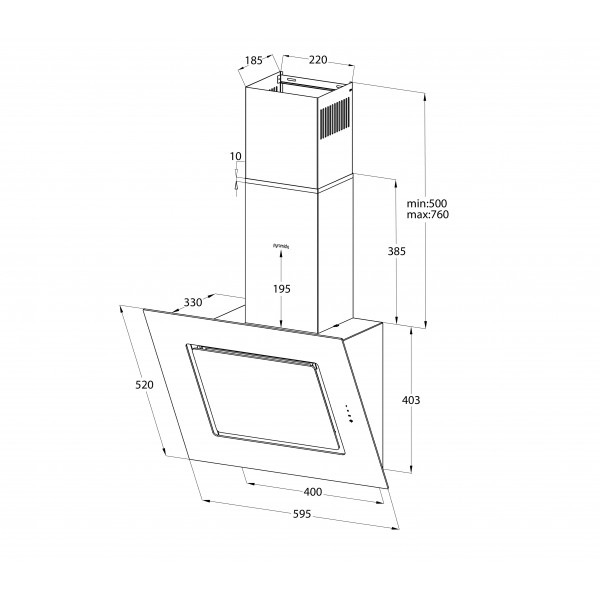 Фото - Витяжка декоративна Pyramida ANR-F 60 S (1150) GIV