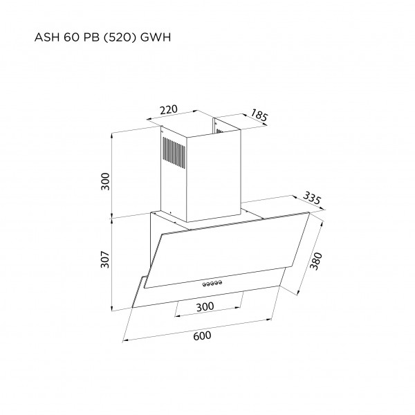 Фото - Вытяжка декоративная Pyramida ASH 60 PB (520) GWH