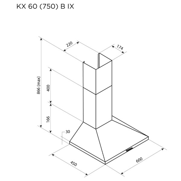 Фото - Витяжка декоративна Pyramida KX 60 (750) B WH