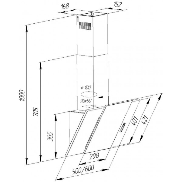 Фото - Вытяжка декоративная Pyramida KZ 60 BL