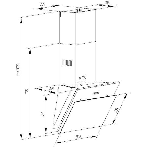 Фото - Витяжка декоративна Pyramida NR-MG 60 M WH