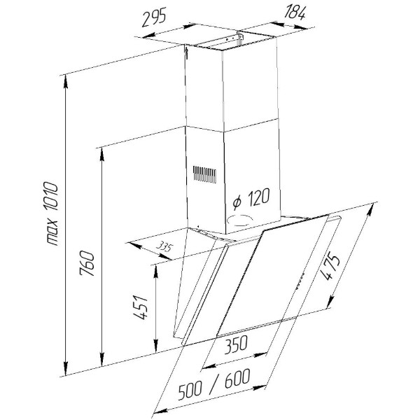 Фото - Вытяжка декоративная Pyramida NR-MV 60 M IX