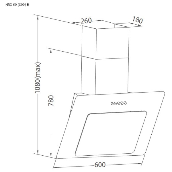 Фото - Вытяжка декоративная Pyramida NRX 60 (800) B GWH