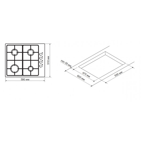Фото - Варочная панель газовая Pyramida BASIC PSX 641 INOX