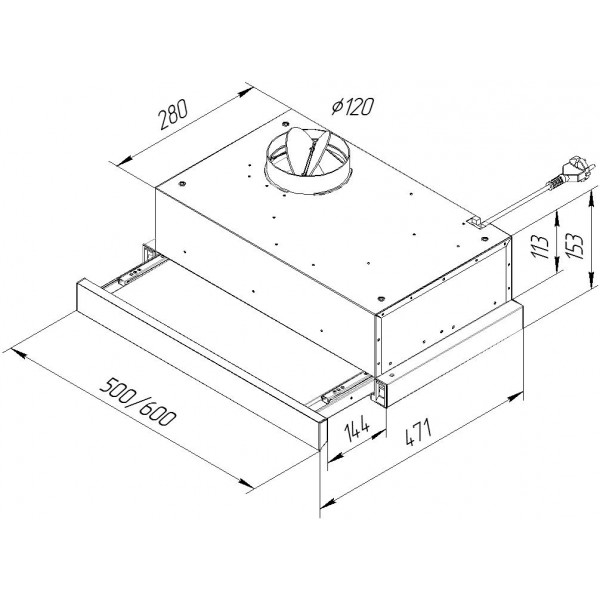 Фото - Вытяжка встраиваемая Pyramida TL 50 SLIM BL
