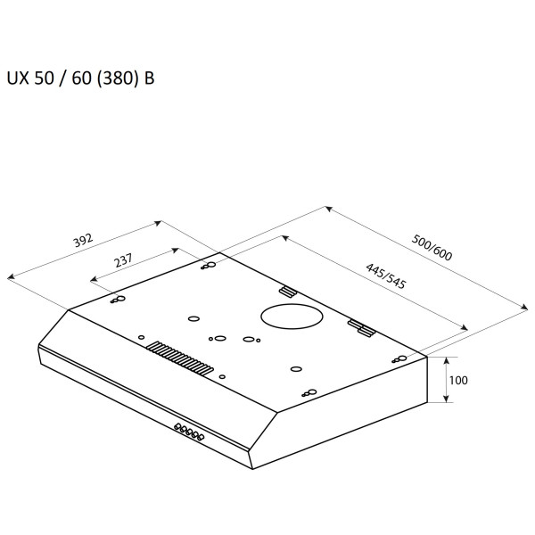 Фото - Витяжка традиційна Pyramida UX 50 (380) B IX