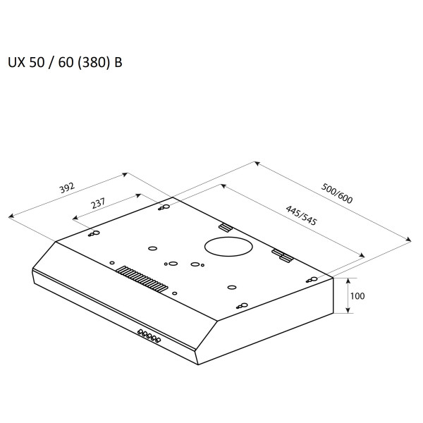 Фото - Витяжка традиційна Pyramida UX 50 (380) B WH