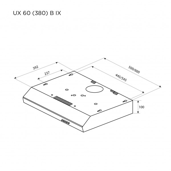 Фото - Вытяжка традиционная Pyramida UX 60 (380) B IX