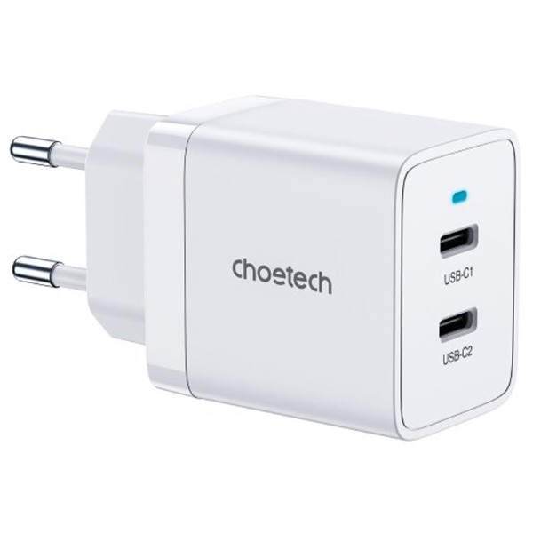 Фото - Сетевое зарядное устройство Choetech 2 USB-C 40W (Q5006-EU-WH)