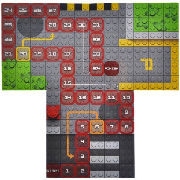 Фото - Пластиковый конструктор qbee Block&Steps: Пожарная команда + ходилка и мемори игра 3в1, 74дет. (QB300-001)