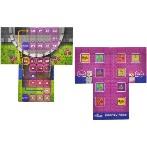 Фото - Пластиковый конструктор qbee Block&Steps: Дракон и замок + ходилка и мемори игра 3в1, 43дет. (QB300-106)