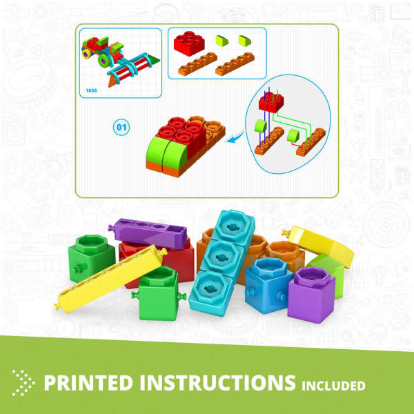 Фото - Пластиковий конструктор Engino Qboidz Фермерський трактор з 10 бонусними моделями (QB50)