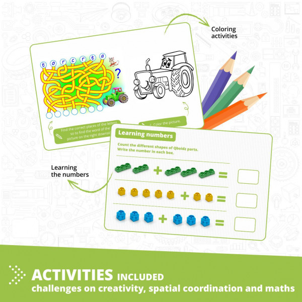 Фото - Пластиковий конструктор Engino Qboidz Фермерський трактор з 10 бонусними моделями (QB50)