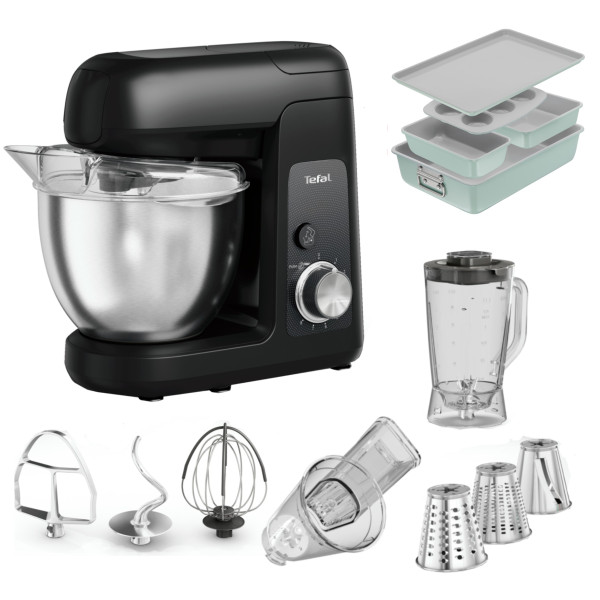 Фото - Комплект техники Tefal Кухонная машина и комбайн + Форма для приготовления Tefal QB522838 + J175S504 CERAMIK 5 пр.