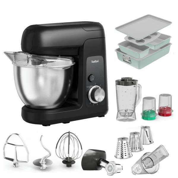 Фото - Комплект техники Tefal Кухонная машина и комбайн + Форма для приготовления Tefal J175S504 CERAMIK 5 пр. + QB525838
