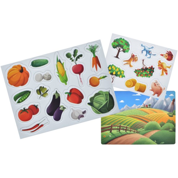 Фото - Настольная игра (3-4 года) qbee Ферма 32 магнита и магнитная доска (QB600-003)