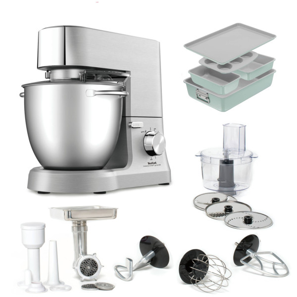 Фото - Комплект техники Tefal Кухонная машина и комбайн + Форма для приготовления Tefal QB813D38 + J175S504 CERAMIK 5 пр.