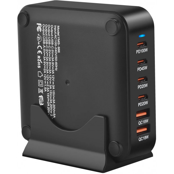 Фото - Мережевий зарядний пристрій XOKO Gan3 220W вилка EU (QC-220)