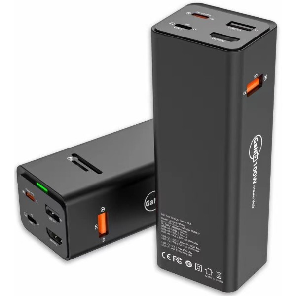 Фото - Мережевий зарядний пристрій XOKO Power Hub QC-700 7 в 1 GAN 100W PD QC USDB 3.1 HDMI micro SD reader (CD00608)