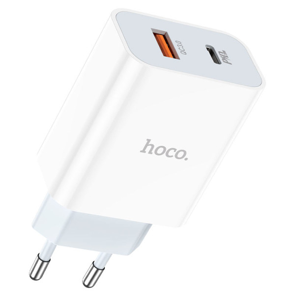 Фото - Сетевое зарядное устройство HOCO C97A PD20W+QC3.0 charger White (6931474766076)