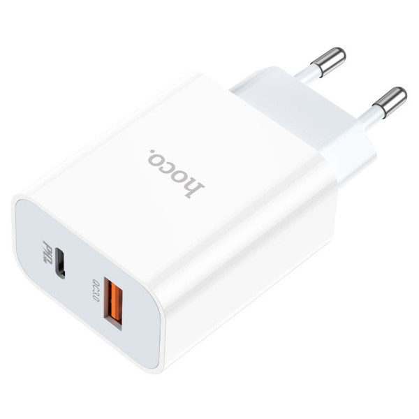 Фото - Сетевое зарядное устройство HOCO C97A PD20W+QC3.0 charger White (6931474766076)