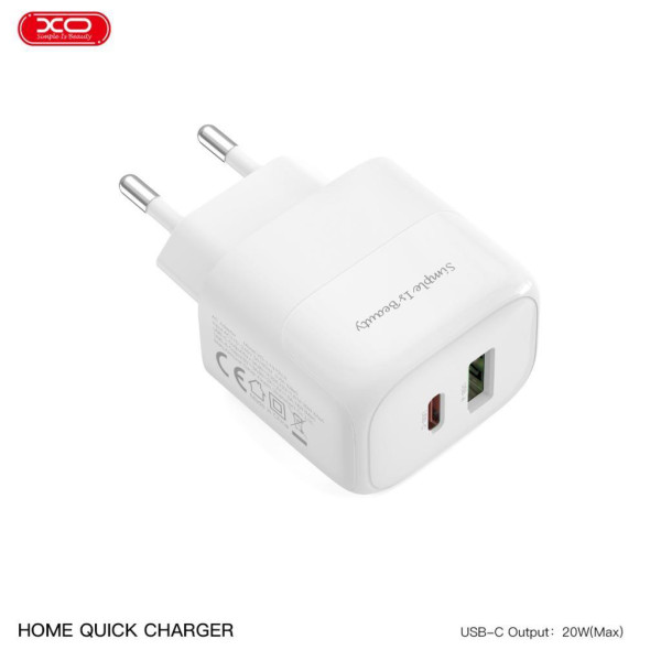 Фото - Мережевий зарядний пристрій XO PD20W/QC18W 1USB-A+1USB-C Fast Charging (XO-QC37)