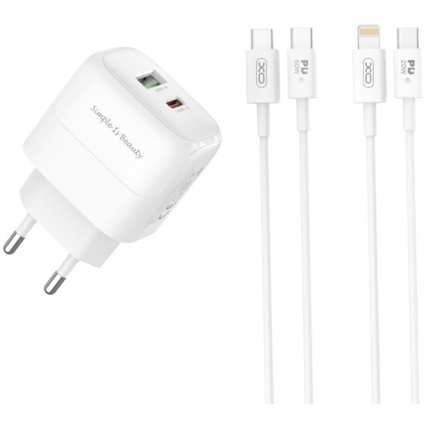 Фото - Мережевий зарядний пристрій XO PD20W/QC18W 1USB-A+1USB-C Fast Charging (XO-QC37)