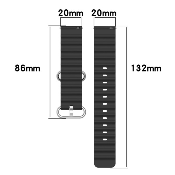Фото - Ремешок для смарт-часов BeCover Wave Style (20mm) for Huawei Watch GT 3 (42mm) / GT 2 (42mm) / GT 3 Pro (43mm Ceramic) / Watch 2 (Sport) Light (714189)