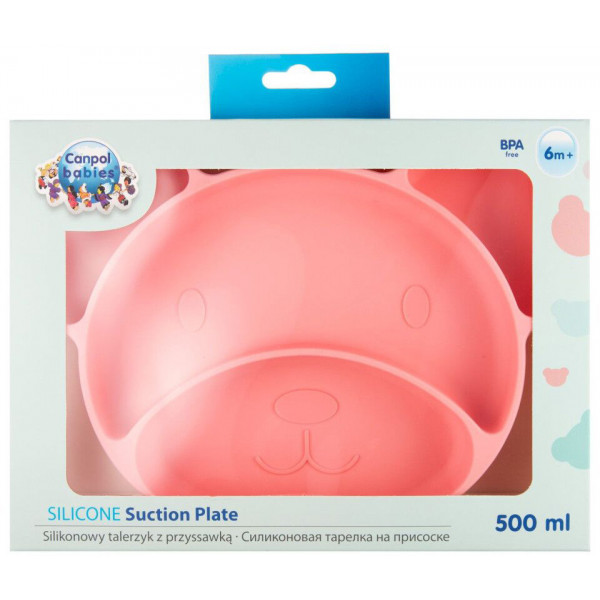 Фото - Тарілка для малюка Canpol babies Ведмедик - рожева (51/401_pin)