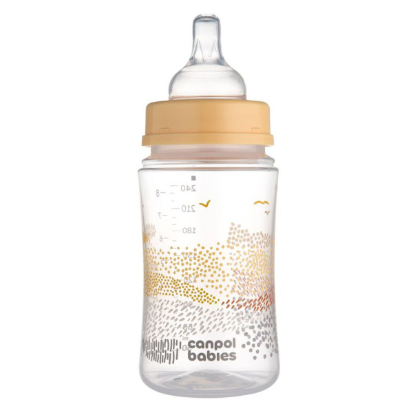 Фото - Пляшка для годування Canpol babies з широким отвором антиколікова Easystart MOUNTAINS 240 мл бежева (35/243_bei)