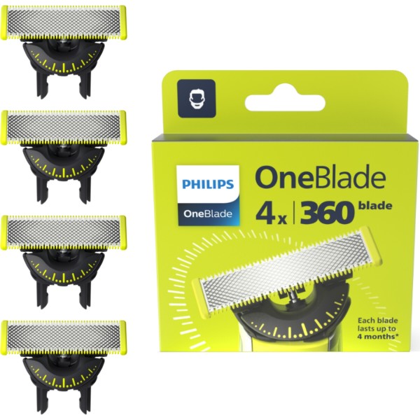 Фото - Сменные лезвия для триммера Philips OneBlade 360 QP440/50 (4 шт)