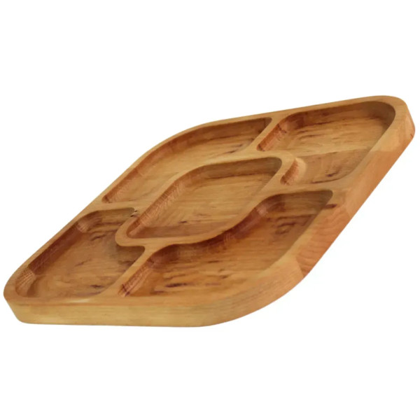 Фото - Менажниця Brizoll MEN2-2525 Бук QUADRO діаметр 25 см 5 секцій