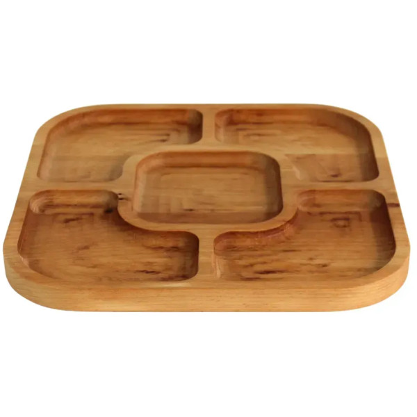 Фото - Менажниця Brizoll MEN2-2525 Бук QUADRO діаметр 25 см 5 секцій