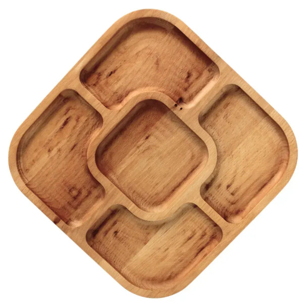 Фото - Менажниця Brizoll MEN2-2525 Бук QUADRO діаметр 25 см 5 секцій