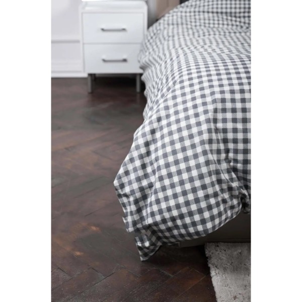 Фото - Пододеяльник двуспальный евро Moon&Star Ranforce Elite Gray Square King Size 220x240 см (MS-870000419)