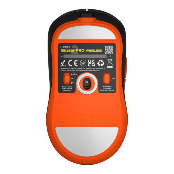 Фото - Мышь беспроводная игровая Hator Quasar 2 Pro Wireless/Bluetooth/USB Black-Orange (HTM560BO)