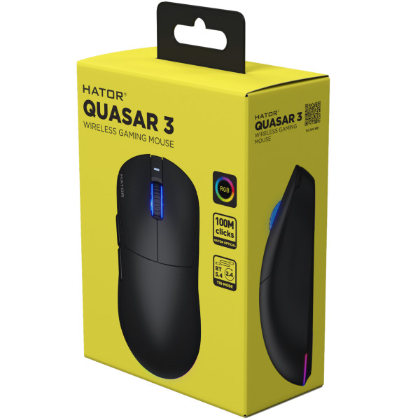 Фото - Миша бездротова ігрова Hator Quasar 3 Wireless Black (HTM730)