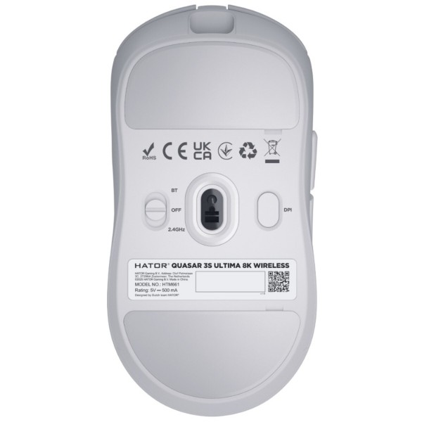 Фото - Миша бездротова ігрова Hator Quasar 3S ULTIMA 8K Wireless (HTM661) White