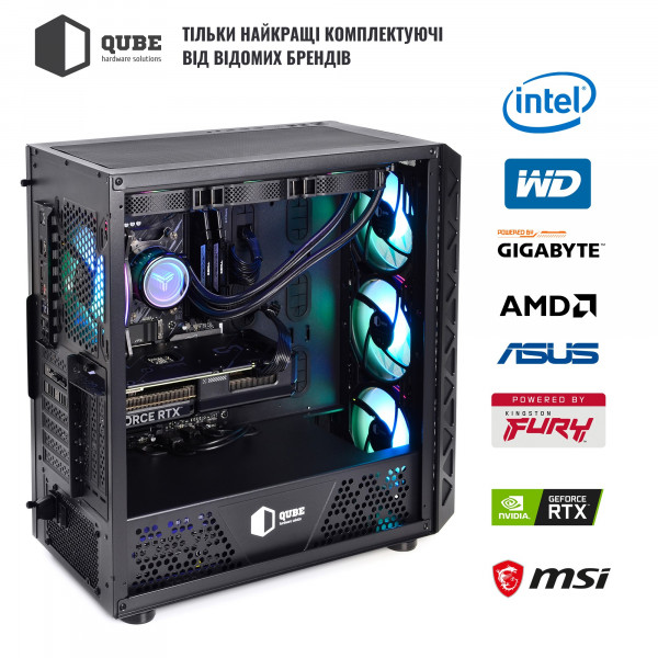Фото - Системный блок QUBE QB i9 13900KF RTX 3050 8GB Z1 641010 (i913900KFRTX30508GBZ1641010)