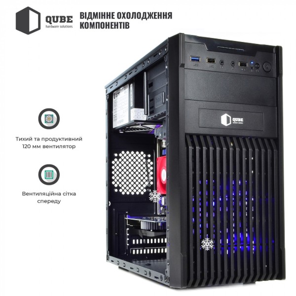 Фото - Системний блок QUBE QB Ryzen 5 5500 GT 1030 2GB 821 (Ryzen55500GT10302GB821)