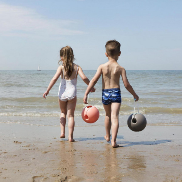 Фото - Ведро для игры в песочнице Quut Ballo Silver/Blue (170136)