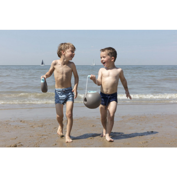 Фото - Ведро для игры в песочнице Quut Ballo Silver/Blue (170136)