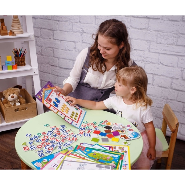Фото - Настольная игра (5-7 лет) Vladi Toys English, Азбука, Математика с магнитной доской (укр) (VT5412-04)